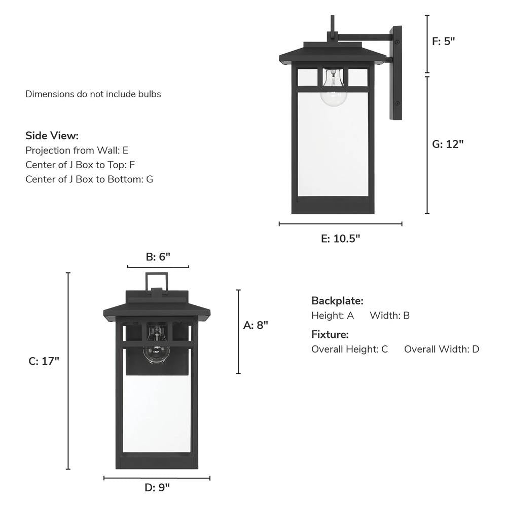 Hunter 46072 Matte Black Hunter Yancy House Matte Black With Clear Glass 1 Light Image 5