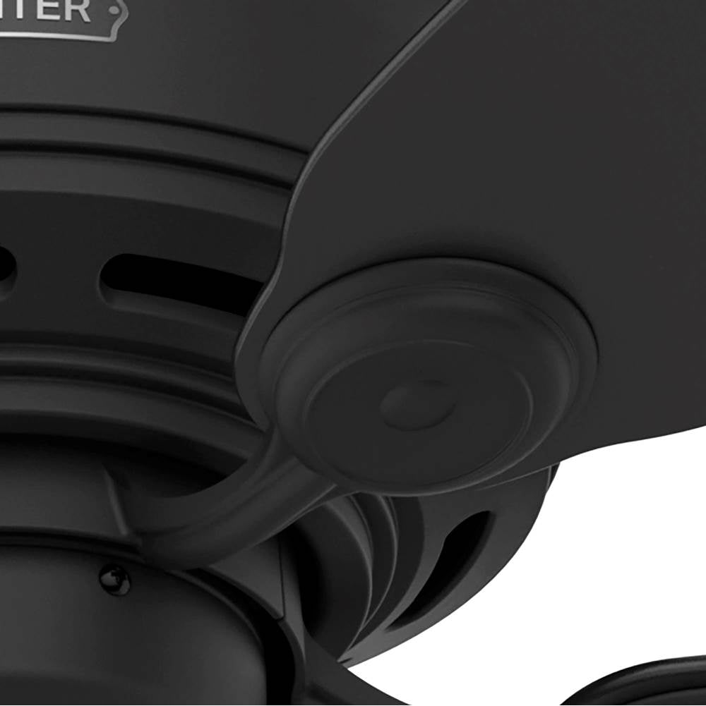 Hunter 52392 Matte Black 42 Inch Low Profile Matte Black Low Profile Ceiling Fan And Pull Chain Image 6