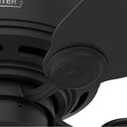 Hunter 52392 Matte Black 42 Inch Low Profile Matte Black Low Profile Ceiling Fan And Pull Chain Image 6