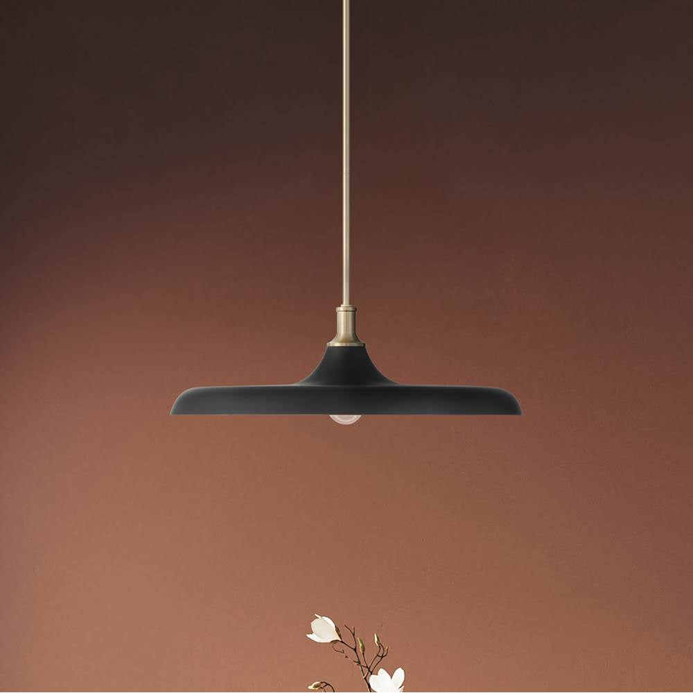 Hunter 48148 Matte Black Moriso 1 Light Large Pendant Black Image 5