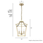 Hunter 19066 Alturas Gold Hunter Laurel Ridge Alturas Gold 4 Light Pendant Ceiling Light Fixture Image 4