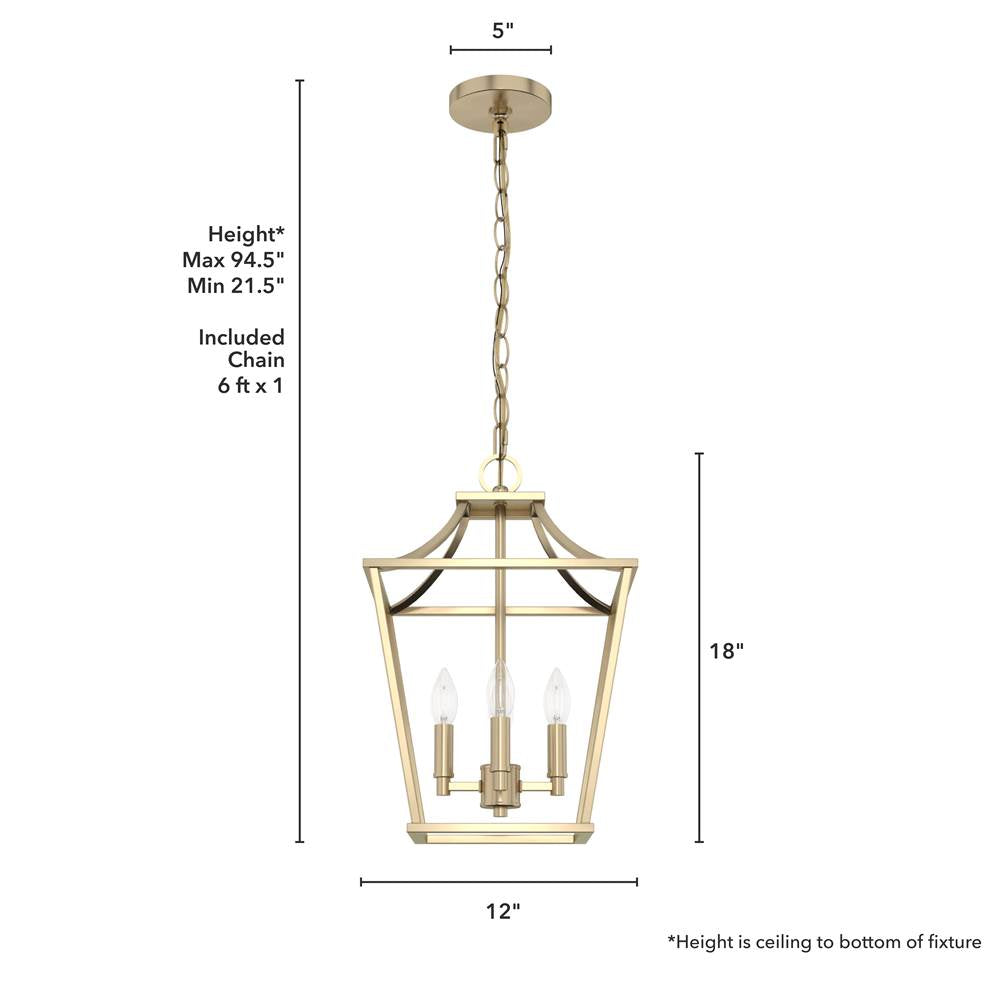 Hunter 19066 Alturas Gold Hunter Laurel Ridge Alturas Gold 4 Light Pendant Ceiling Light Fixture Image 4