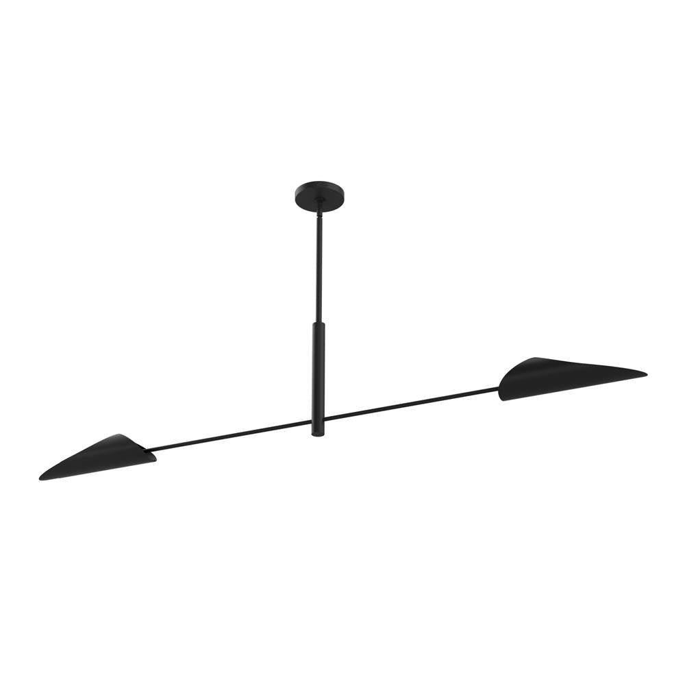 Hunter 48142 Matte Black Merian 2 Light Extra Large Linear Black Image 2