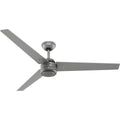 Hunter 52981 Matte Silver 60 Inch Cassius Energy Star Matte Silver Damp Rated Ceiling Fan And Wall Control Image 1
