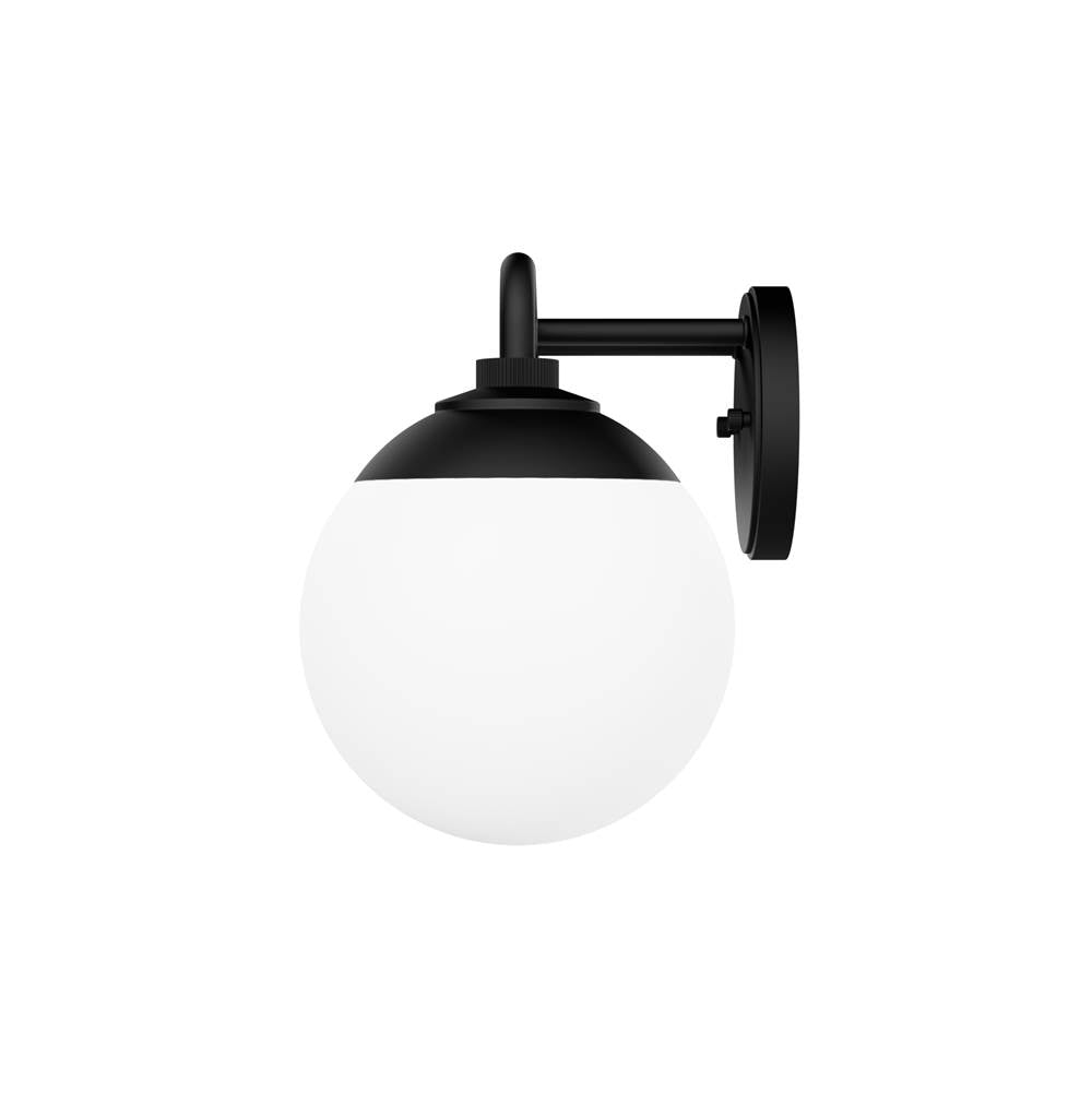 Hunter 45221 Matte Black Hepburn Matte Black With Cased White Glass 4 Light Bathroom Vanity Wall Light Fixture Image 5
