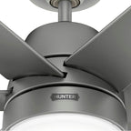 Hunter 51876 Matte Silver 60 Inch Skysail Matte Silver Wet Rated Ceiling Fan With Led Light Kit And Handheld Remote Image 7