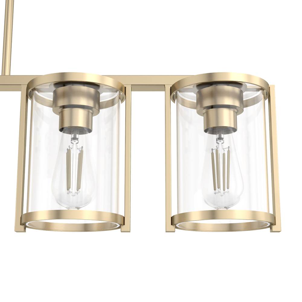 Hunter Astwood Alturas Gold With Clear Glass 5 Light Chandelier Ceiling Light Fixture
