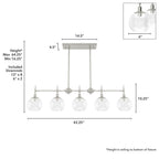 Hunter 19748 Brushed Nickel Xidane 5 Light Linear Chandelier Image 2