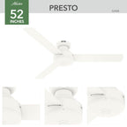 Hunter 52408 Matte White 52in Presto Lp -matte Fresh White Image 2