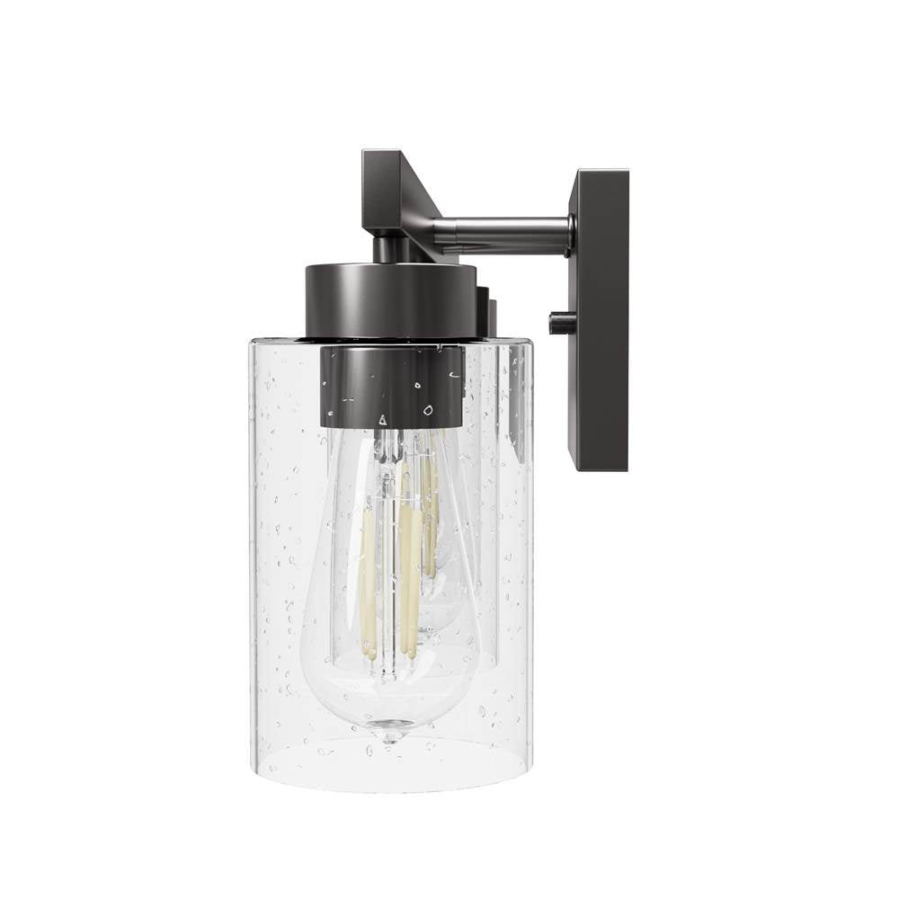 Hunter 13079 Noble Bronze Hartland Noble Bronze With Seeded Glass 3 Light Vanity Wall Light Fixture Image 5