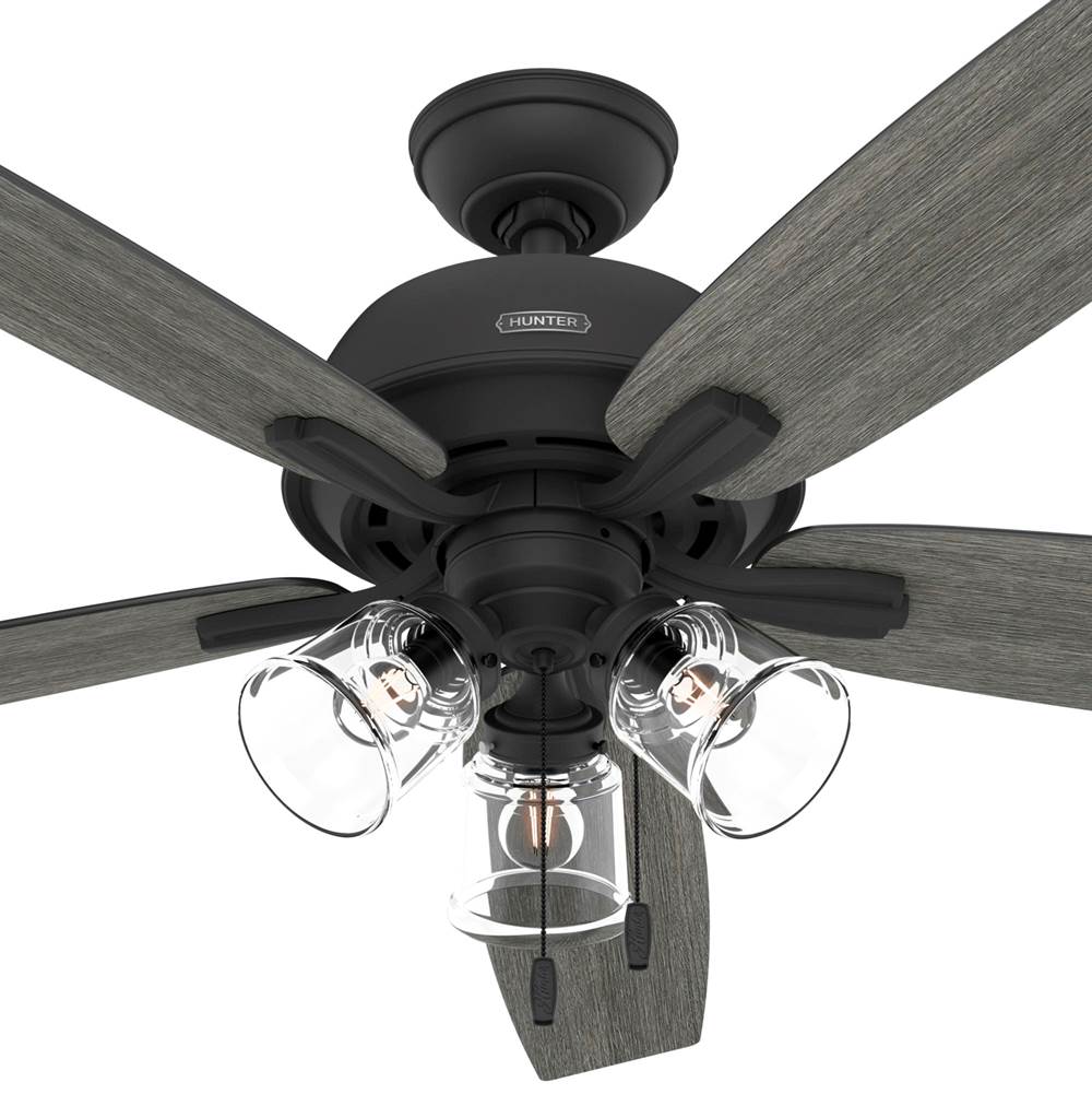 Hunter 51614 Matte Black 60 Inch Dondra Matte Black Ceiling Fan With Led Light Kit And Pull Chain Image 2