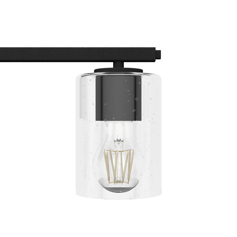 Hunter Kerrison Natural Iron With Seeded Glass 4 Light Vanity Wall Light Fixture