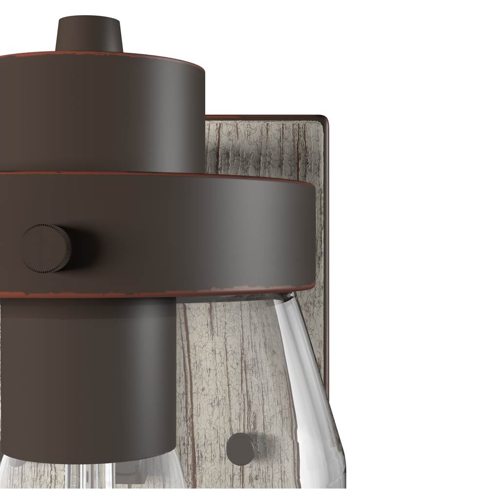 Hunter Devon Park Devon Park Onyx Bengal And Barnwood With Clear Glass 1 Light Sconce Wall Light Fixture