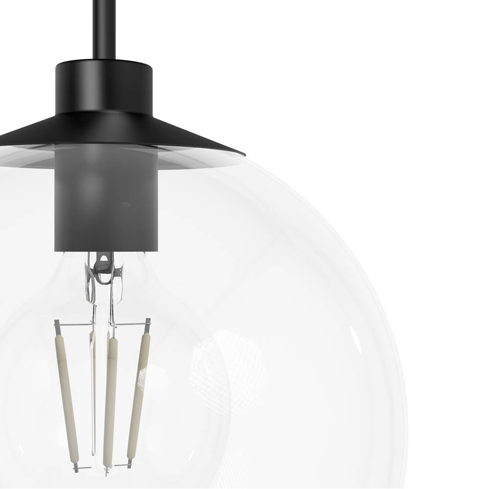 Hunter Xidane Matte Black With Clear Glass 1 Light Pendant Ceiling Light Fixture