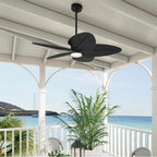 Hunter 53013 Matte Black 52 Inch Tropic View Matte Black Damp Rated Ceiling Fan With Led Light Kit And Wall Control Image 3