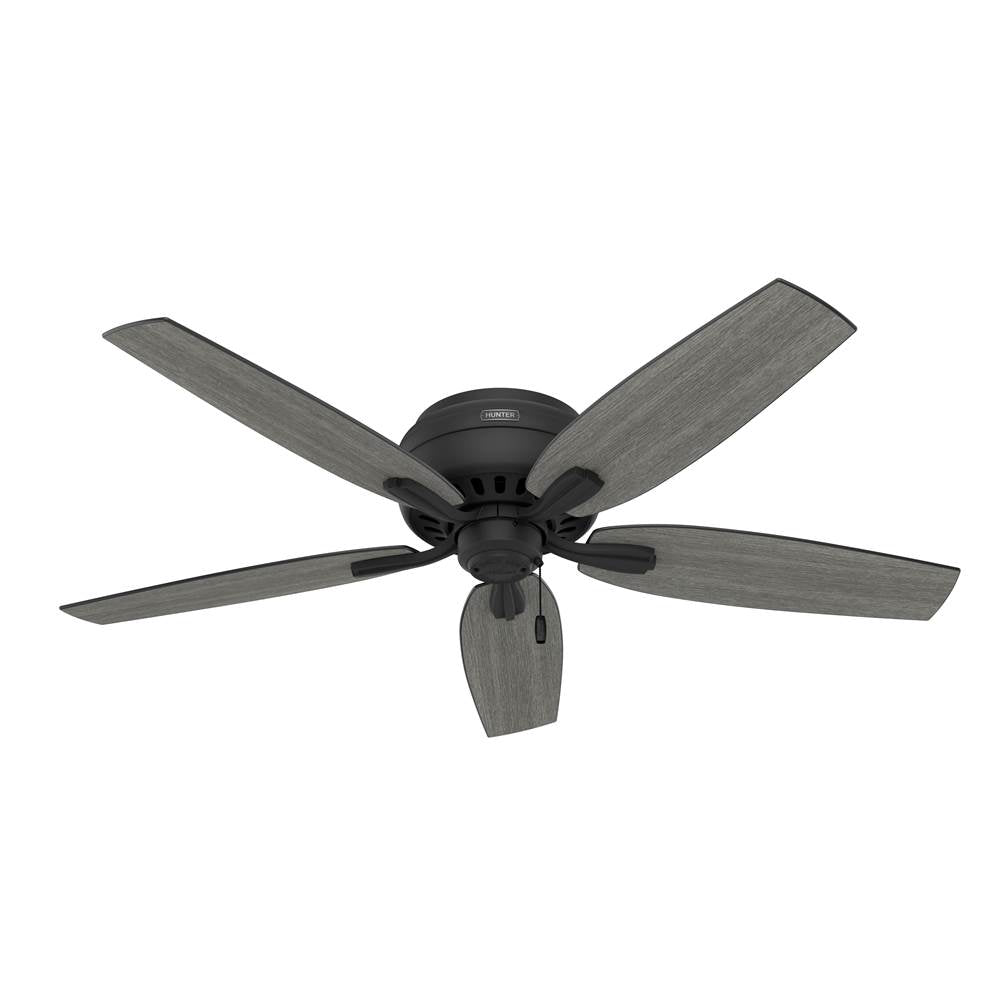 Hunter 52396 Matte Black 52 Inch Newsome Matte Black Low Profile Ceiling Fan With Led Light Kit And Pull Chain Image 7