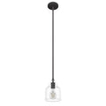 Hunter 19657 Noble Bronze Dunshire Bell Clear Seeded Glass 1 Light 6 Inch Mini Pendant Image 1