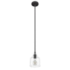 Hunter 19657 Noble Bronze Dunshire Bell Clear Seeded Glass 1 Light 6 Inch Mini Pendant Image 1