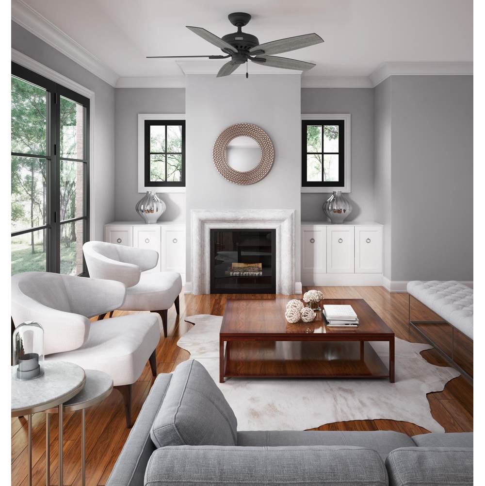Hunter 52397 Matte Black 52 Inch Newsome Matte Black Ceiling Fan And Pull Chain Image 4
