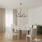 Hunter 45232 Matte Black Sunjai Matte Black 9 Light Chandelier Ceiling Light Fixture Image 5