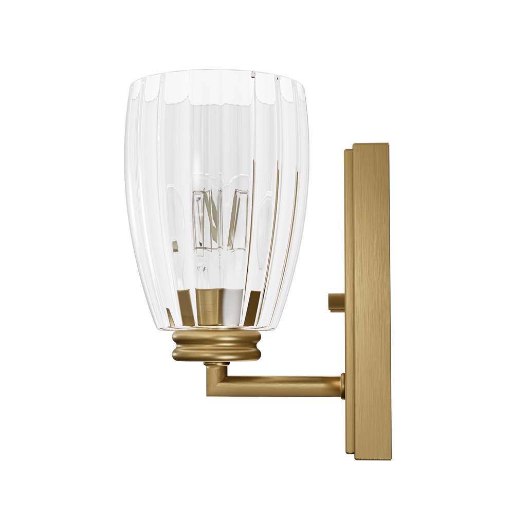 Hunter 13196 Luxe Gold Hunter Rossmoor Luxe Gold With Clear Glass 1 Light Sconce Wall Light Fixture Image 6