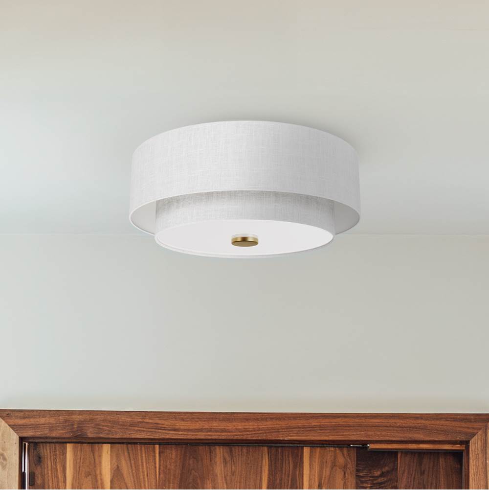 Hunter 48122 Luxe Gold Brookside 2 Light Medium Flush White Image 6