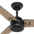 Hunter 52979 Matte Black 60 Inch Cassius Energy Star Matte Black Damp Rated Ceiling Fan And Wall Control Image 5