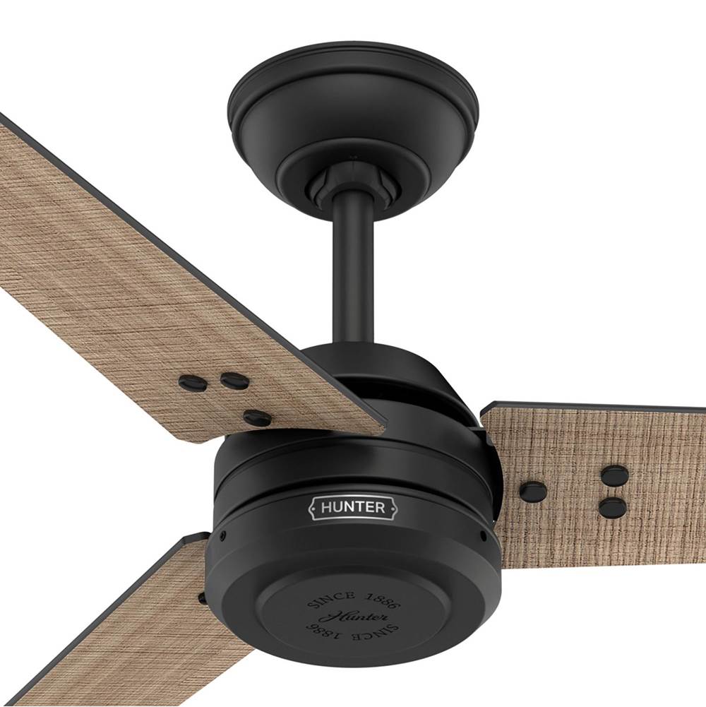 Hunter 52979 Matte Black 60 Inch Cassius Energy Star Matte Black Damp Rated Ceiling Fan And Wall Control Image 5
