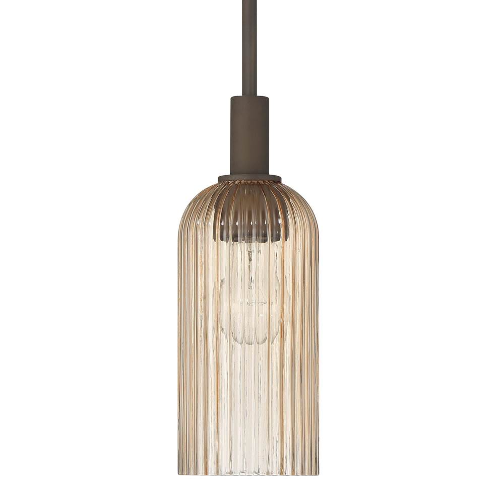 Hunter 13245 Matte Bronze Beverly Glen Jasmine Roth 1 Light Mini 4 Inch Pendant Image 1