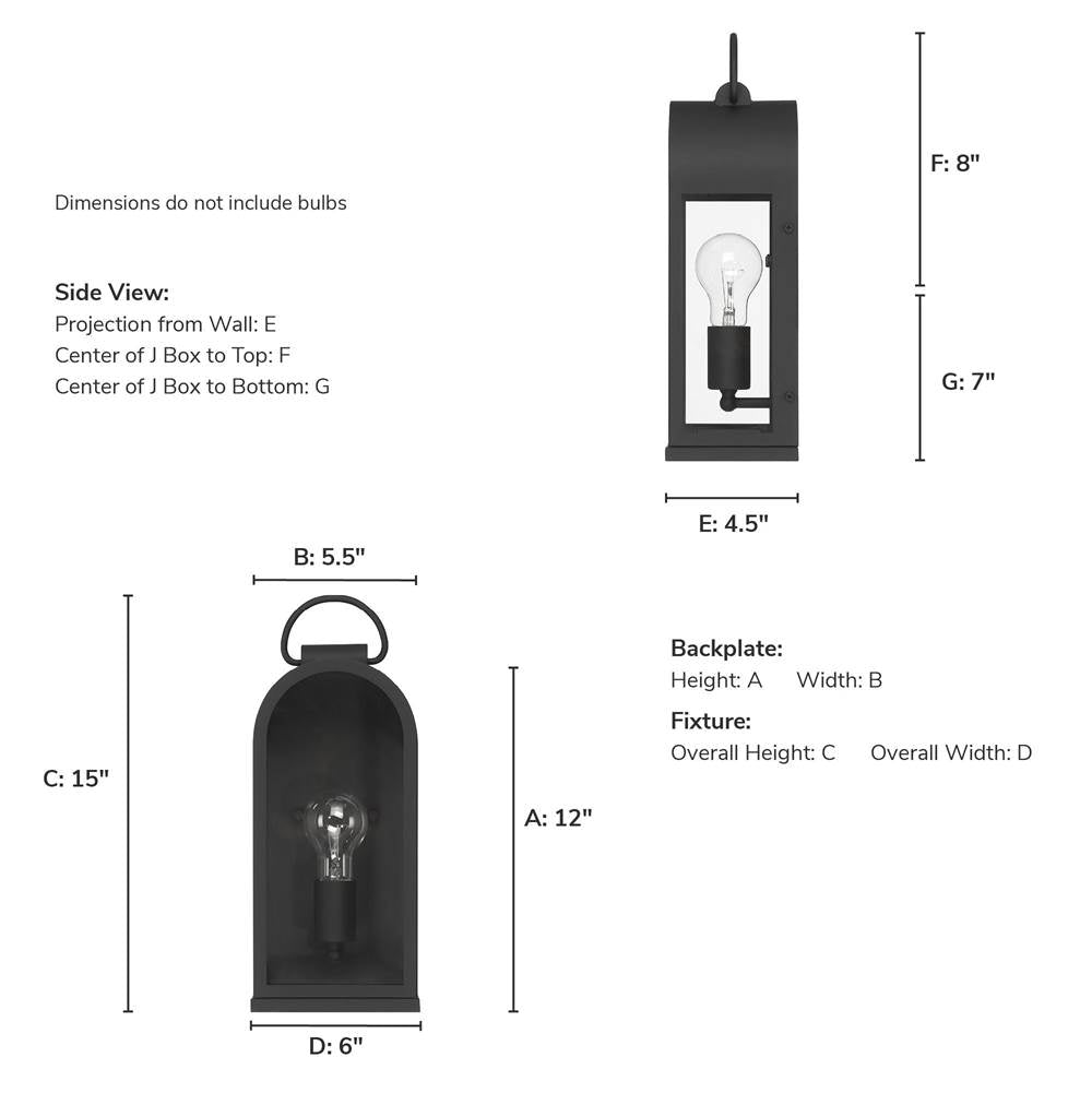 Hunter 46058 Matte Black Hunter Kendra Bell Matte Black With Clear Glass 1 Light Image 5