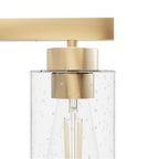 Hunter Hartland Alturas Gold With Seeded Glass 4 Light Vanity Wall Light Fixture
