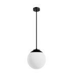 Hunter 19849 Matte Black Hepburn Matte Black With Cased White Glass 1 Light Pendant Ceiling Light Fixture Image 1