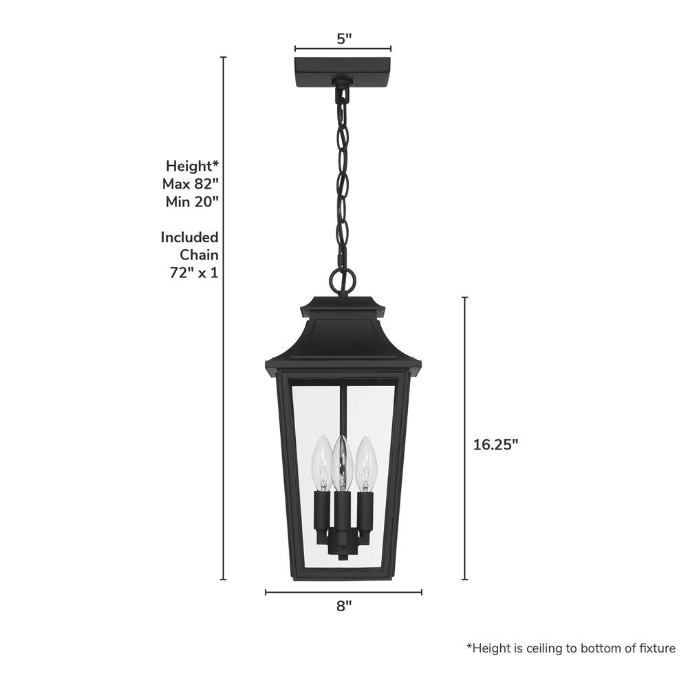 Hunter 46084 Matte Black Hunter Spring Cove Matte Black With Clear Glass 3 Light Image 4