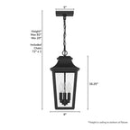 Hunter 46084 Matte Black Hunter Spring Cove Matte Black With Clear Glass 3 Light Image 4