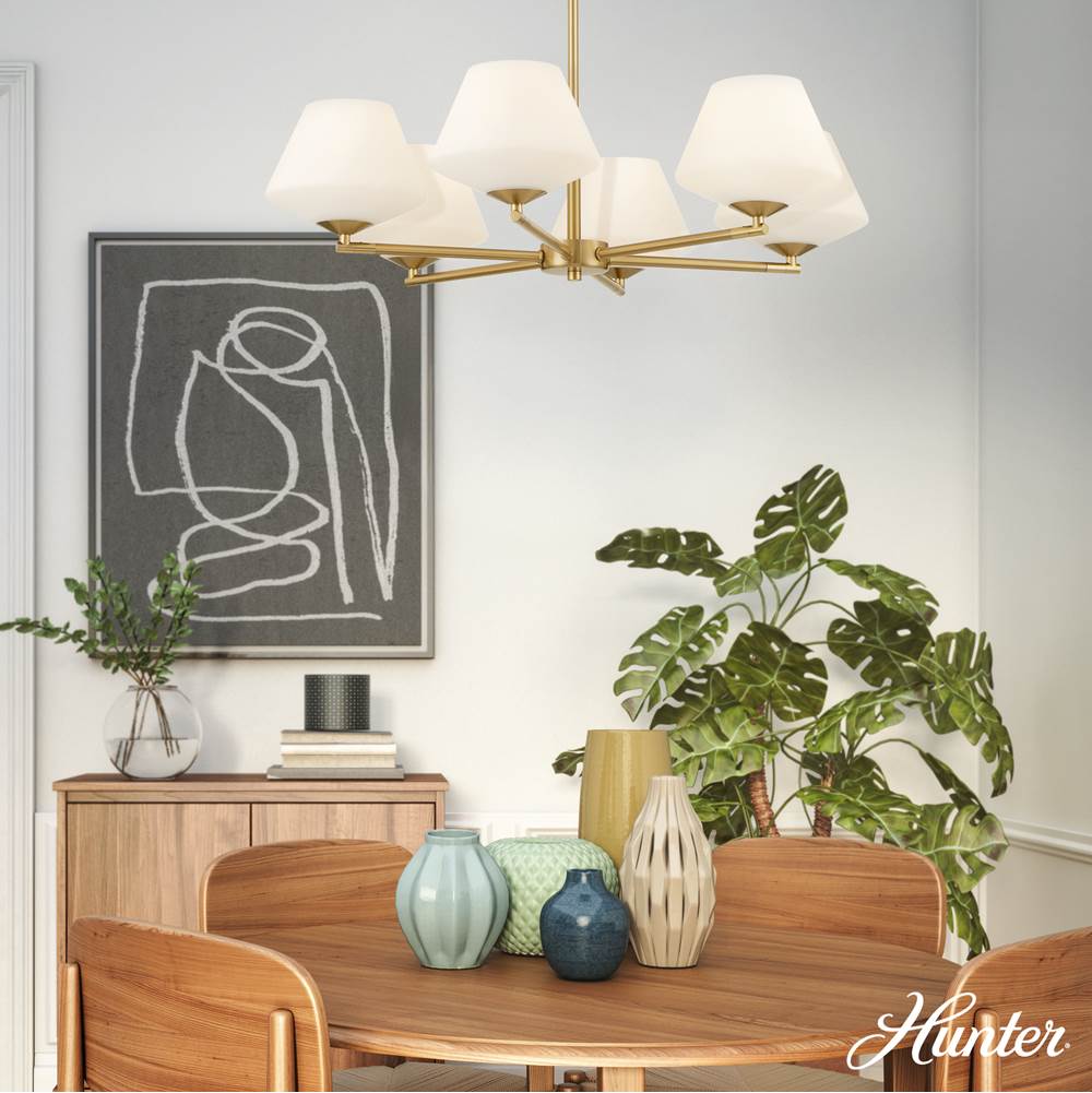 Hunter Celestial Valley Celestial Valley 6 Light Medium Chandelier Gold