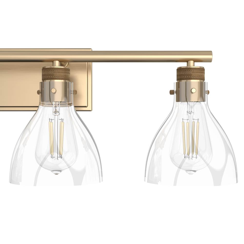 Hunter Van Nuys Van Nuys Alturas Gold With Clear Glass 4 Light Vanity Wall Light Fixture