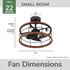 Hunter 50107 Matte Black 22 In Bridgette Fandelier - Matte Black Image 4