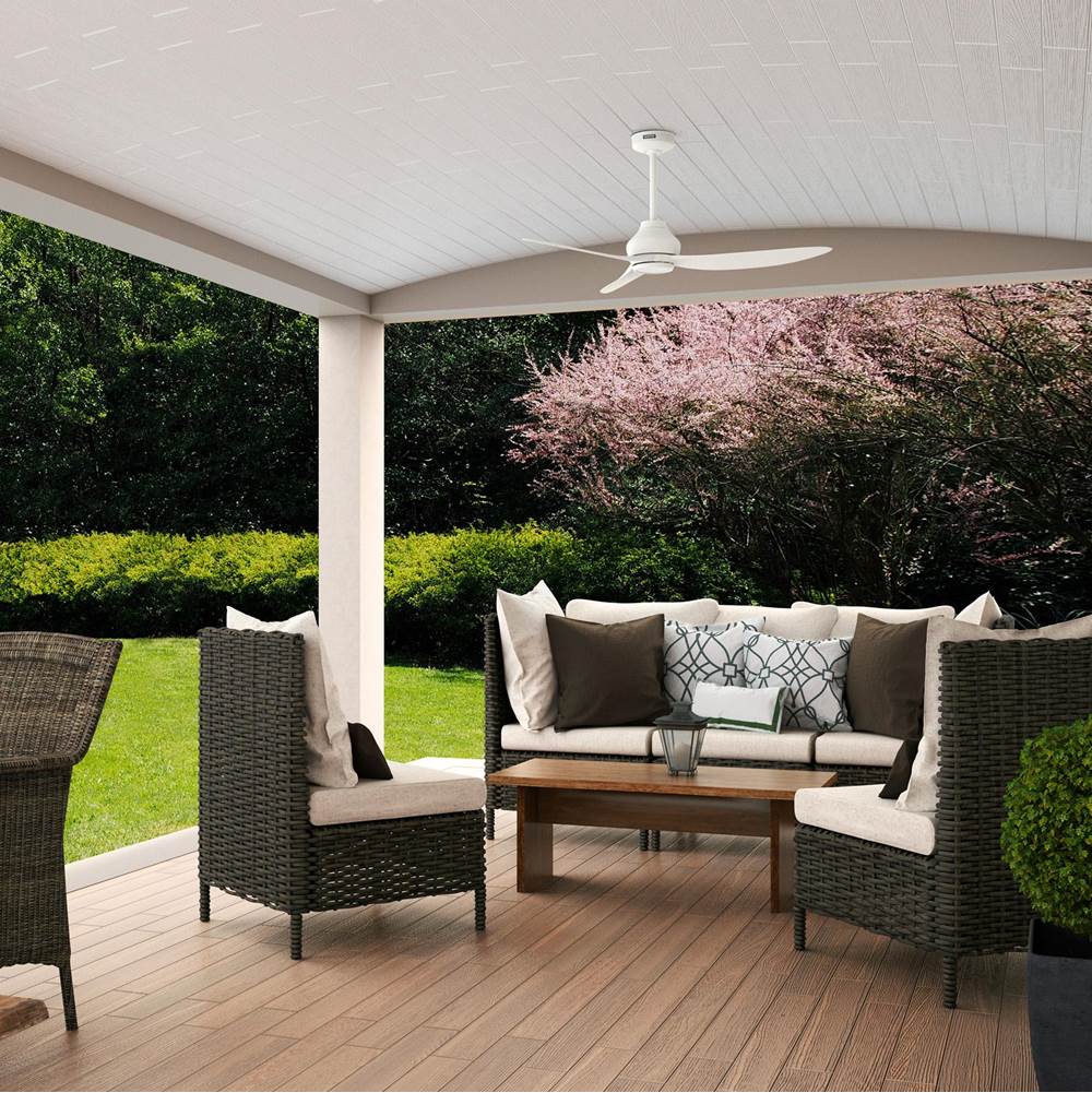 Hunter 52830 Matte White 52 Inch Mazzini Energy Star Matte White Damp Rated Ceiling Fan And Handheld Remote Image 5
