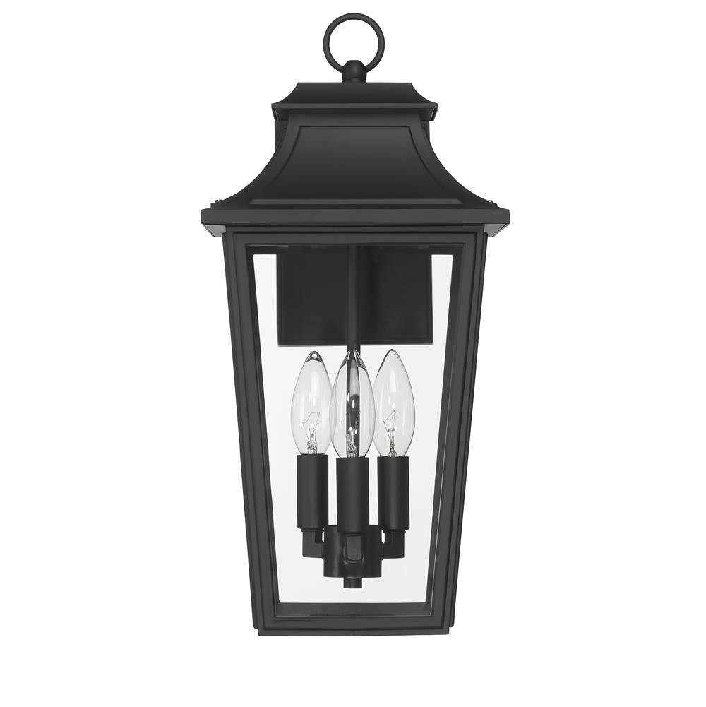 Hunter 46082 Matte Black Hunter Spring Cove Matte Black With Clear Glass 3 Light Image 1