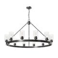 Hunter 13061 Noble Bronze Hartland Noble Bronze With Seeded Glass 12 Light Chandelier Ceiling Light Fixture Image 1