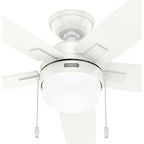 Hunter 52773 Fresh White 52 Inch Anisten Fresh White Ceiling Fan With Led Light Kit And Pull Chain Image 5