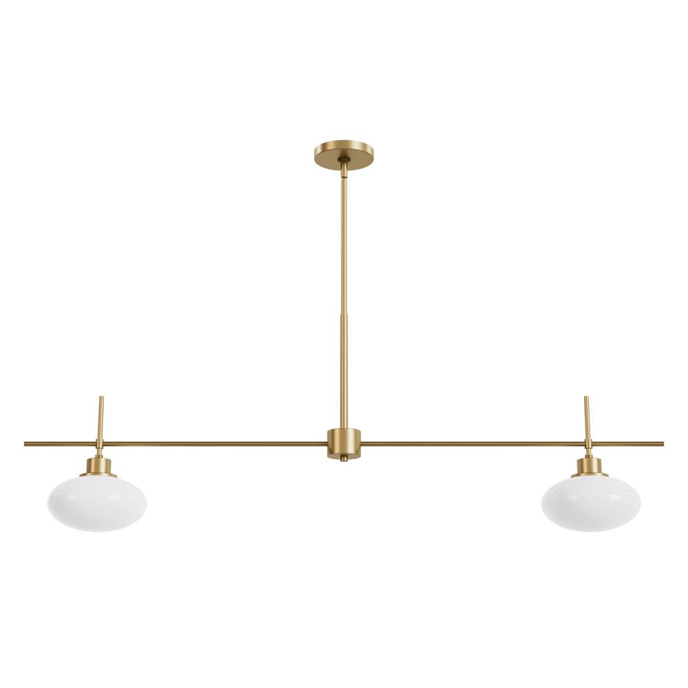 Hunter 13192 Luxe Gold Getty Luxe Gold With Cased White Glass 2 Light Chandelier Ceiling Light Fixture Image 1