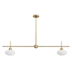 Hunter 13192 Luxe Gold Getty Luxe Gold With Cased White Glass 2 Light Chandelier Ceiling Light Fixture Image 1
