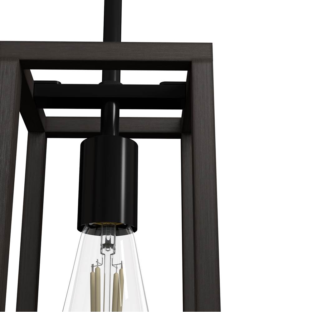 Hunter Squire Manor Hunter Squire Manor Matte Black And Dark Ash  Light Pendant Ceiling Light Fixture