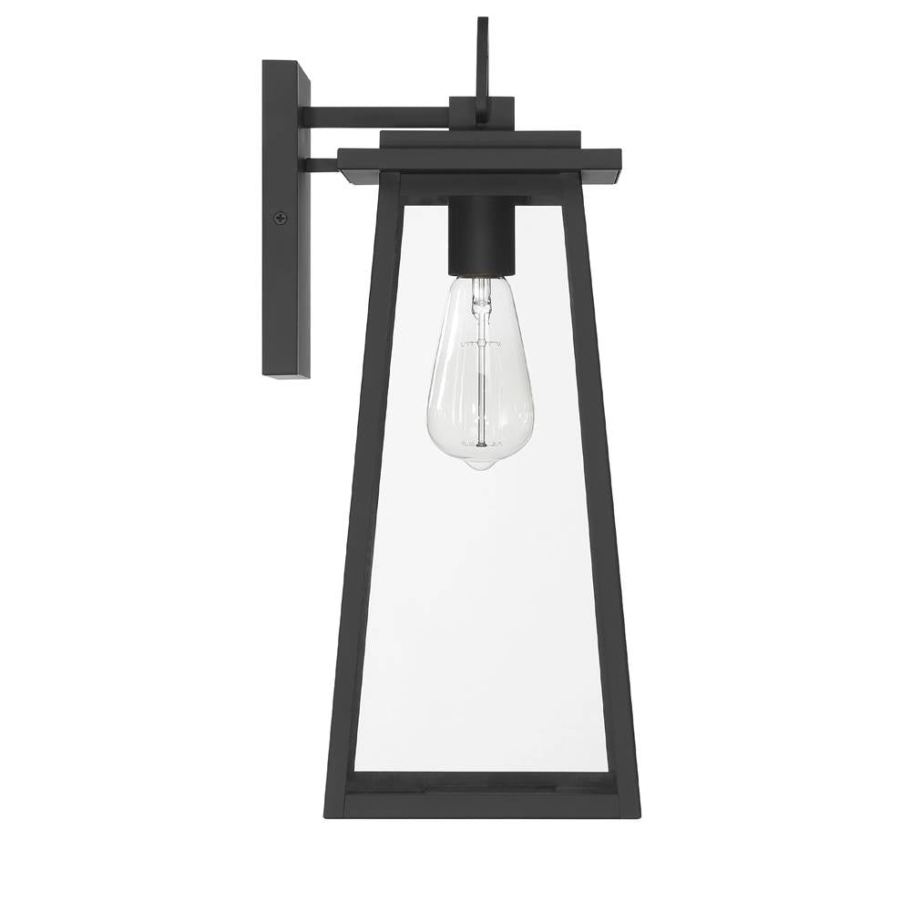 Hunter 46055 Matte Black Ivory Dusk Outdoor 1 Light Large Wall Light Black Image 2