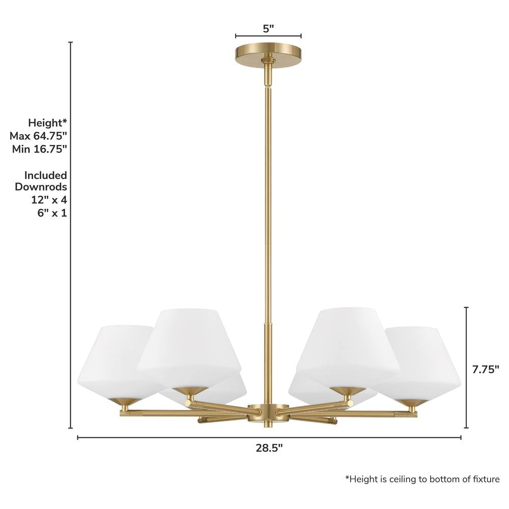 Hunter 48097 Alturas Gold Celestial Valley 6 Light Medium Chandelier Gold Image 4