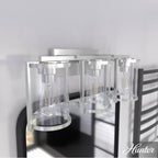 Hunter 48007 Brushed Nickel Astwood Brushed Nickel With Clear Glass 3 Light Vanity Wall Light Fixture Image 4