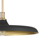 Hunter 48148 Matte Black Moriso 1 Light Large Pendant Black Image 2