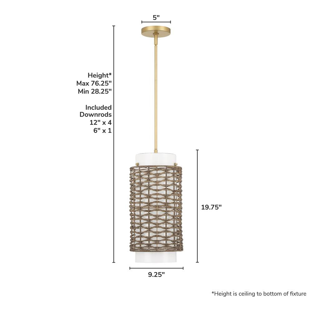 Hunter 48207 Luxe Gold Laila 1 Light Medium Pendant Brown Image 4