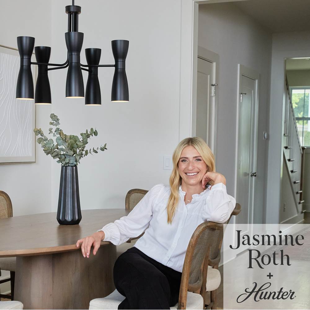 Hunter 19896 Flat Matte Black Hunter Zola Flat Matte Black 10 Light Chandelier Ceiling Light Fixture Image 5